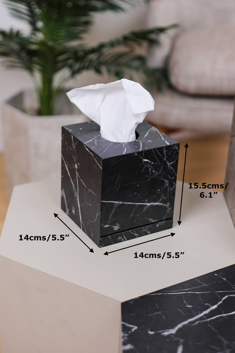 Elegant Marble Texture Square Tissue Box