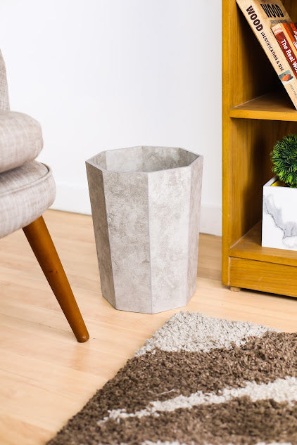Classy Marble Texture Octagon Trash Bins