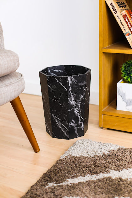 Classy Marble Texture Octagon Trash Bins