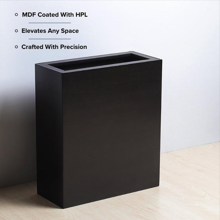 Oblong Black Trash Bin