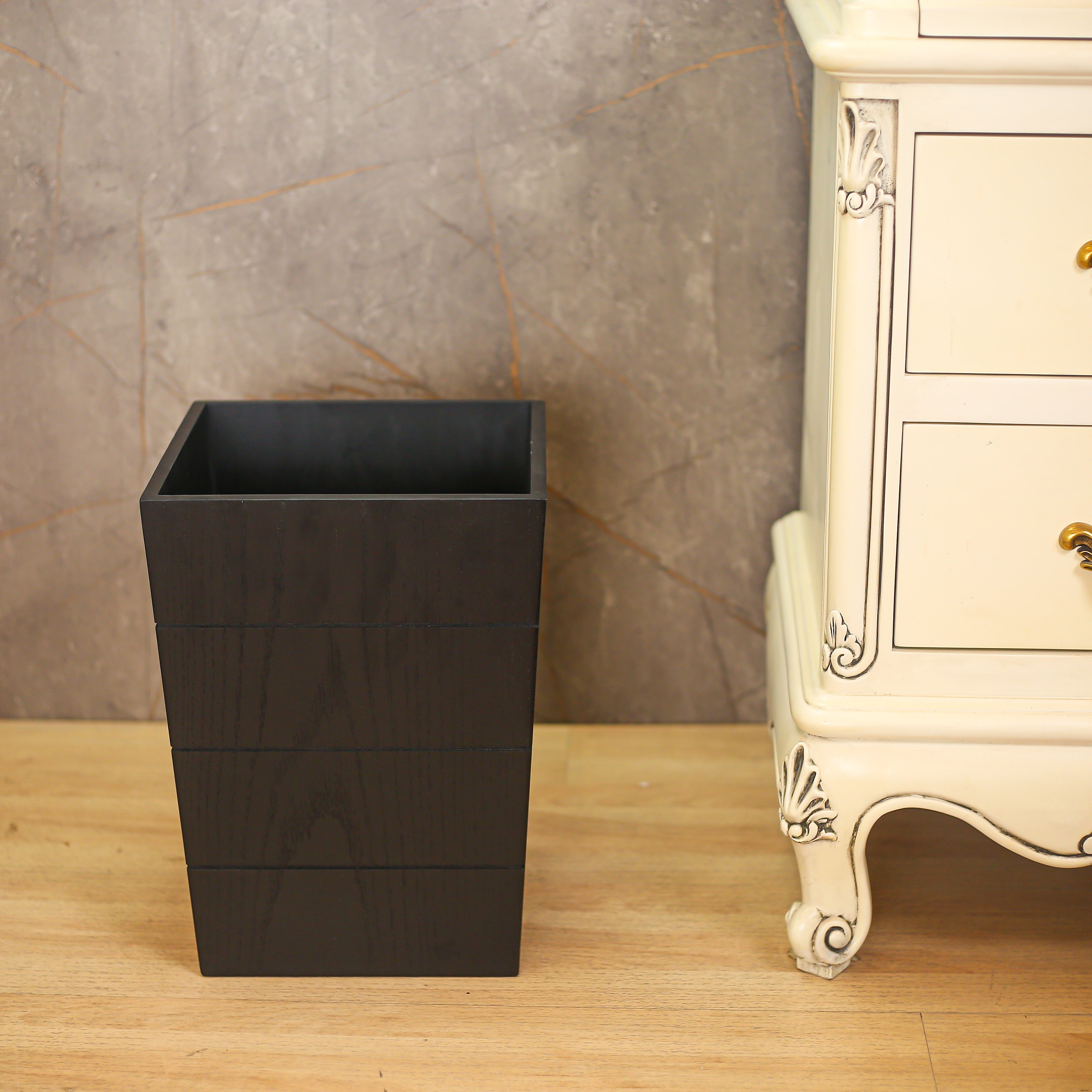 Modern Wooden Trash Bin