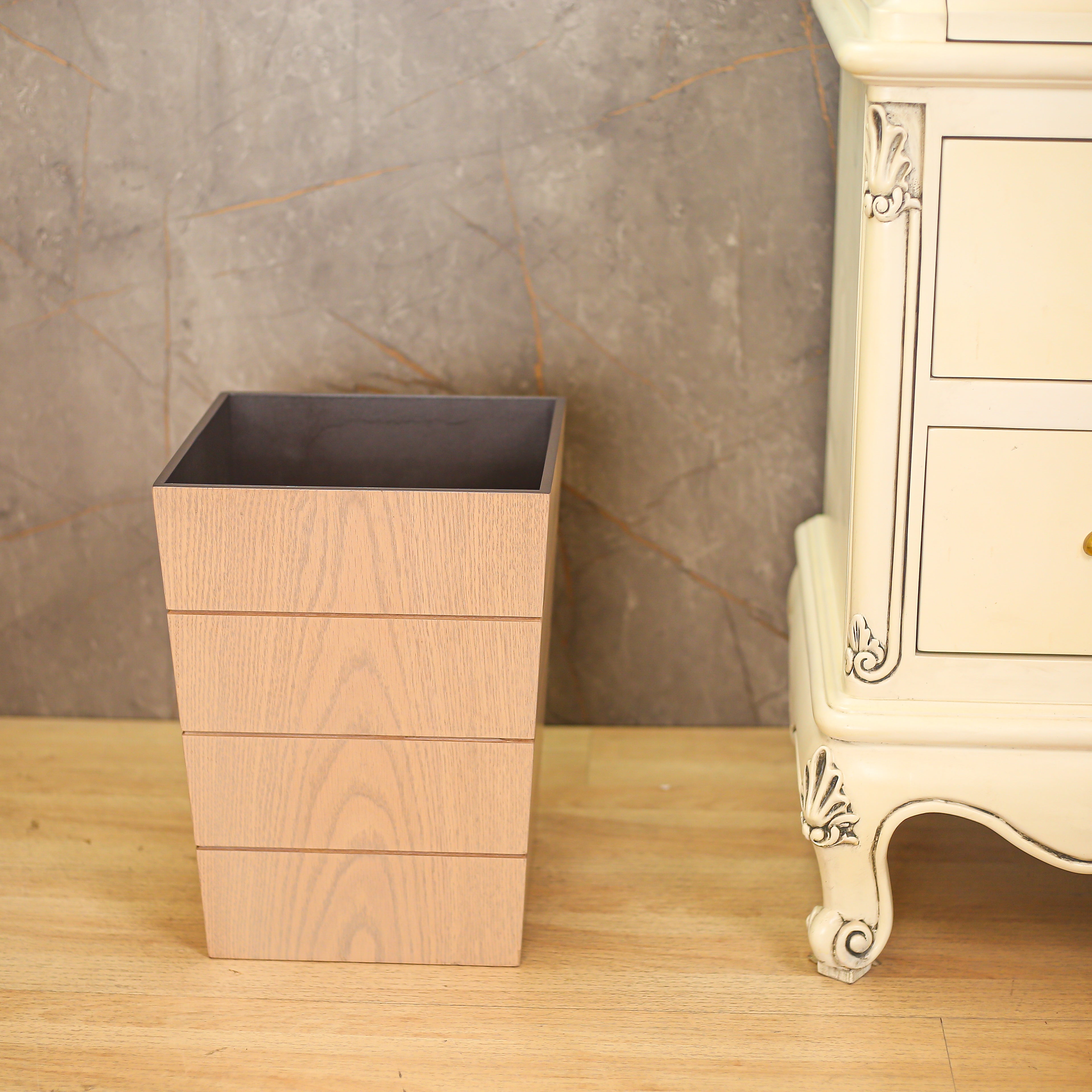 Modern Wooden Trash Bin