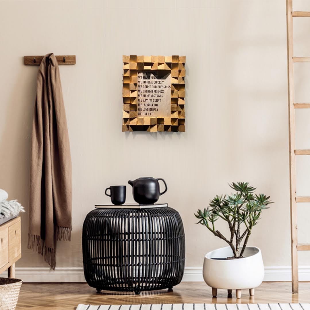 3D Photo Frame For Wall by Woodeometry