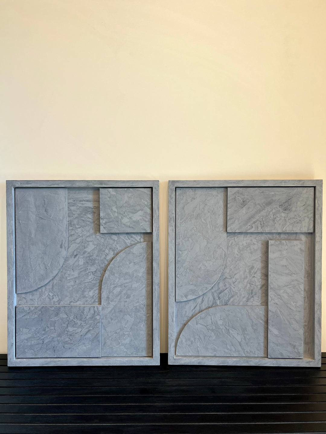 The Mono Set - In Washed Blue - Wooden Wall Art