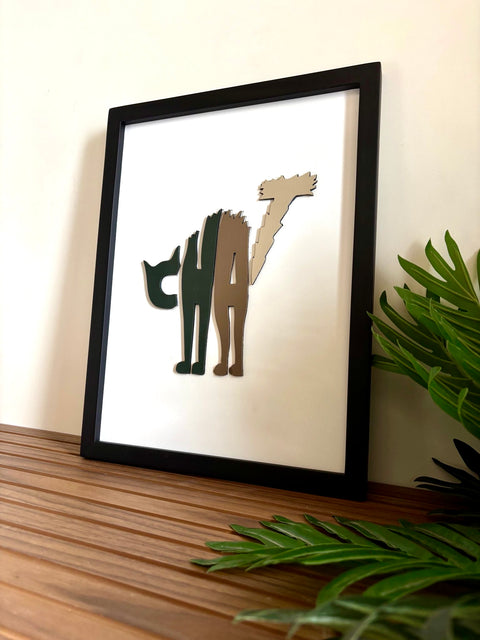 "CHAT" Cat Silhouette - Wall Art