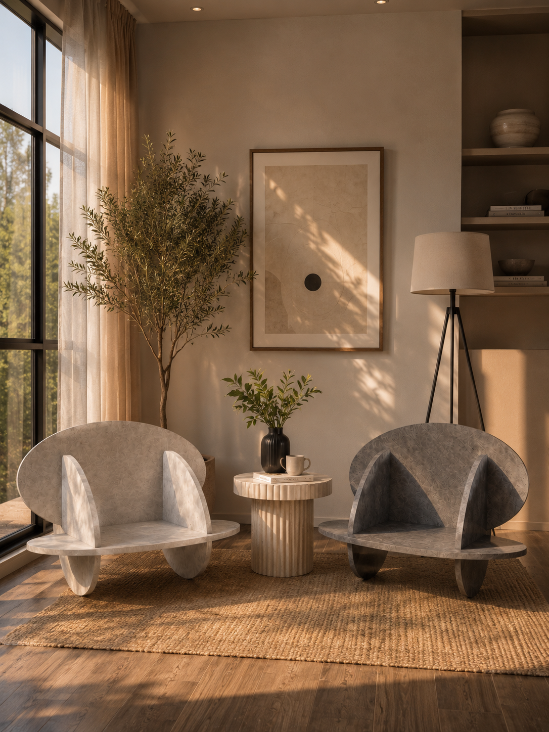 Wooden Round Rocker Chair