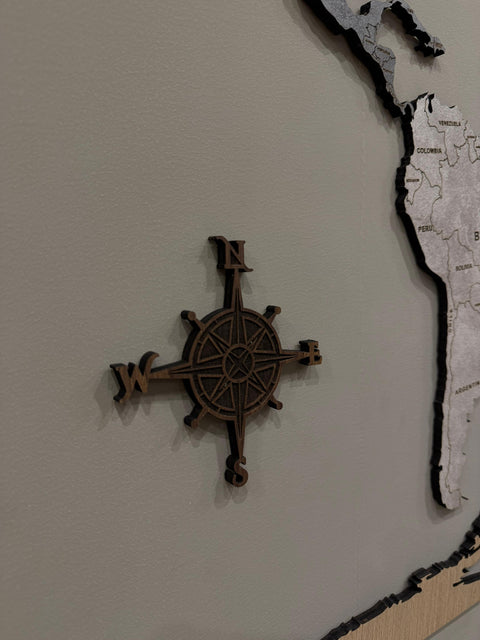 Wooden World Map Wall Art 120 cms wide