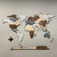 Wooden World Map For Wall 200 cms wide