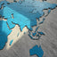 Monochrome Blue World Map - 120 cms wide