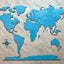 Monochrome Blue World Map - 120 cms wide