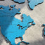 Monochrome Blue World Map - 120 cms wide