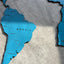 Monochrome Blue World Map - 120 cms wide