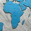 Monochrome Blue World Map - 120 cms wide