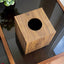 Square Tissue Box 13x14 cms - Walnut Brown