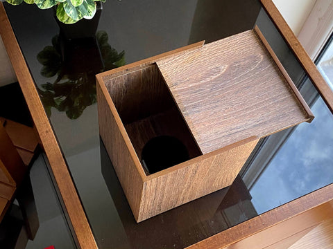 Square Tissue Box 13x14 cms - Reddish Oak