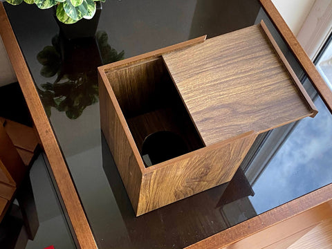 Square Tissue Box 13x14 cms - Walnut Brown