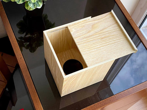 Square Tissue Box 13x14 cms - Light Oak