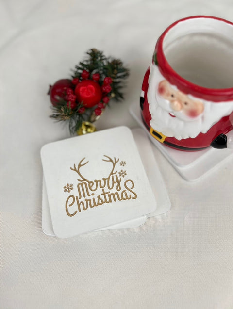 Wooden Christmas Coasters - Set of 6