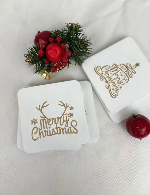 Wooden Christmas Coasters - Set of 6