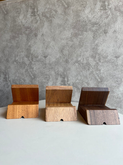 Handcrafted Wooden Mobile Holder – Sleek and Functional