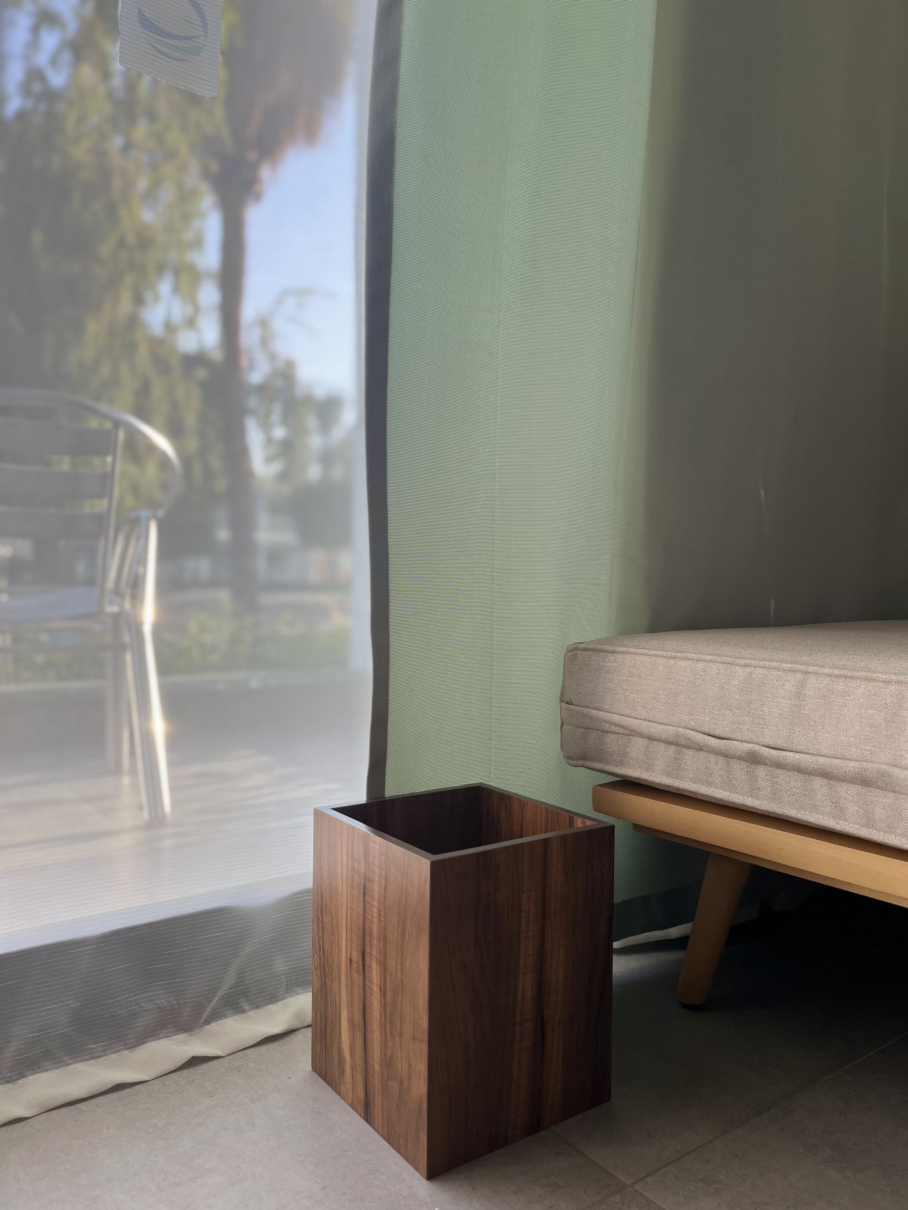 Rectangular Wooden Trash Bin