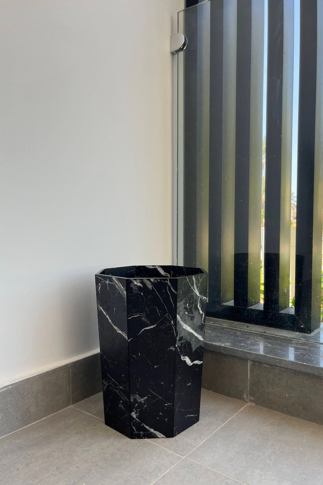 Bundle of 3 Classy Marble Texture Octagon Trash Bins