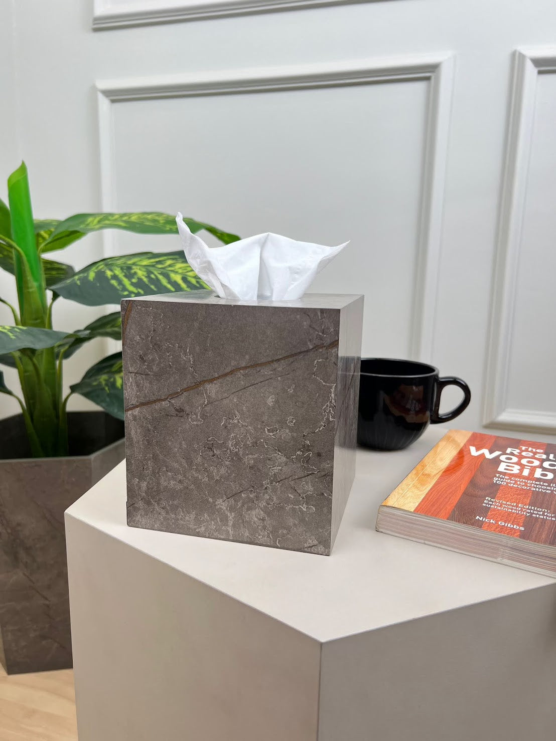 Elegant Marble Texture Square Tissue Box