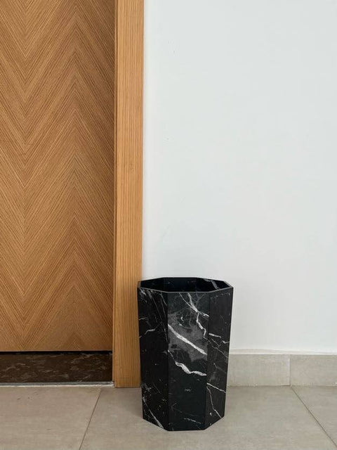 Classy Marble Texture Octagon Trash Bins