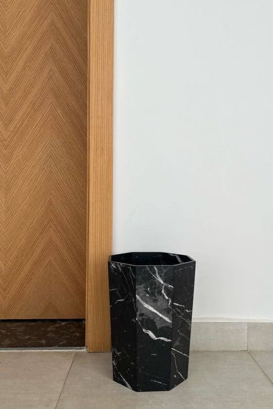 Bundle of 3 Classy Marble Texture Octagon Trash Bins