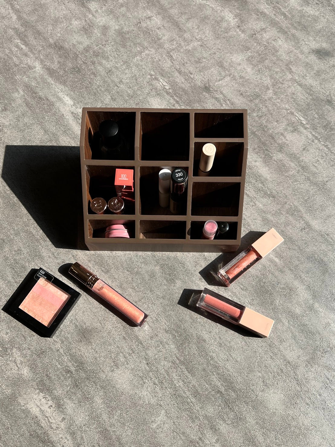 Wooden makeup organizer - various colors