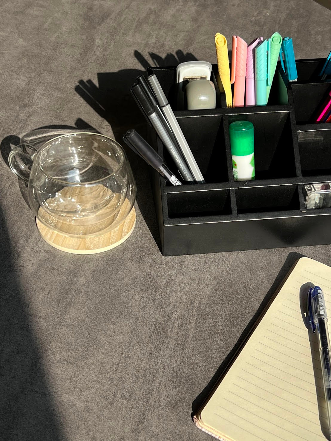 Multipurpose Wooden Organizer - Solid black