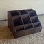 Wooden Shoe Shine Kit Holder- Dark Walnut