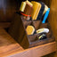 Wooden Shoe Shine Kit Holder- Dark Walnut