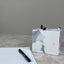 Marble-Textured Wooden Pen Holder – Stylish Desk Accessory