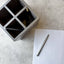 Marble-Textured Wooden Pen Holder – Stylish Desk Accessory