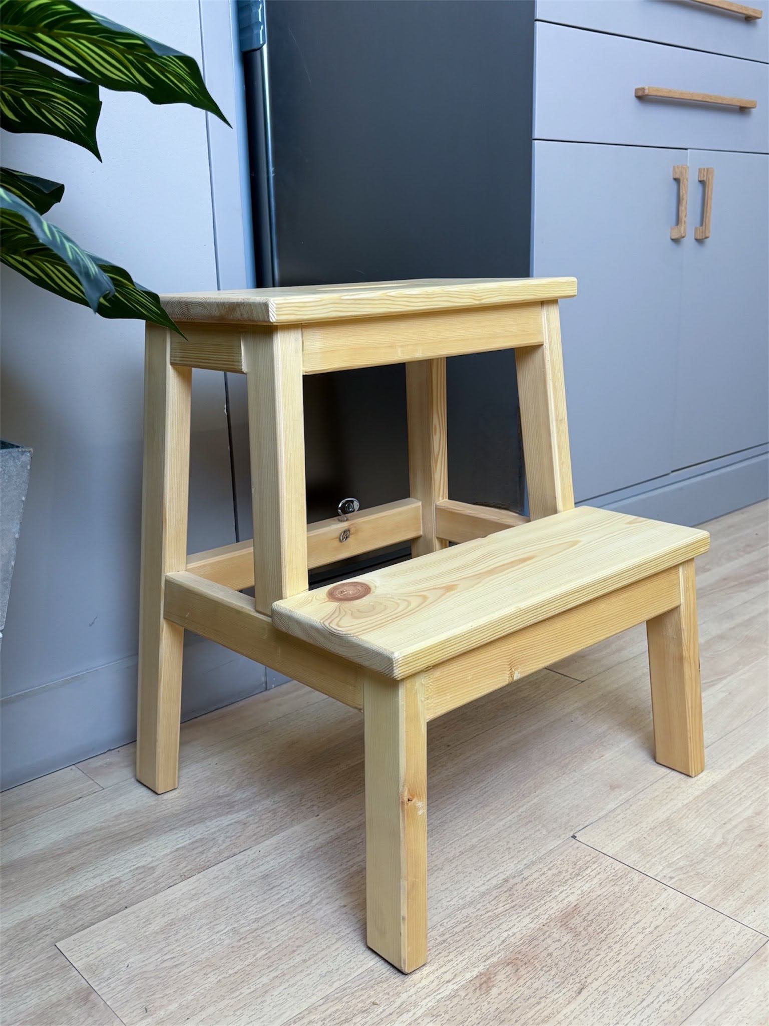 Elegant Wooden Kitchen Stool – Handcrafted for Practical Use