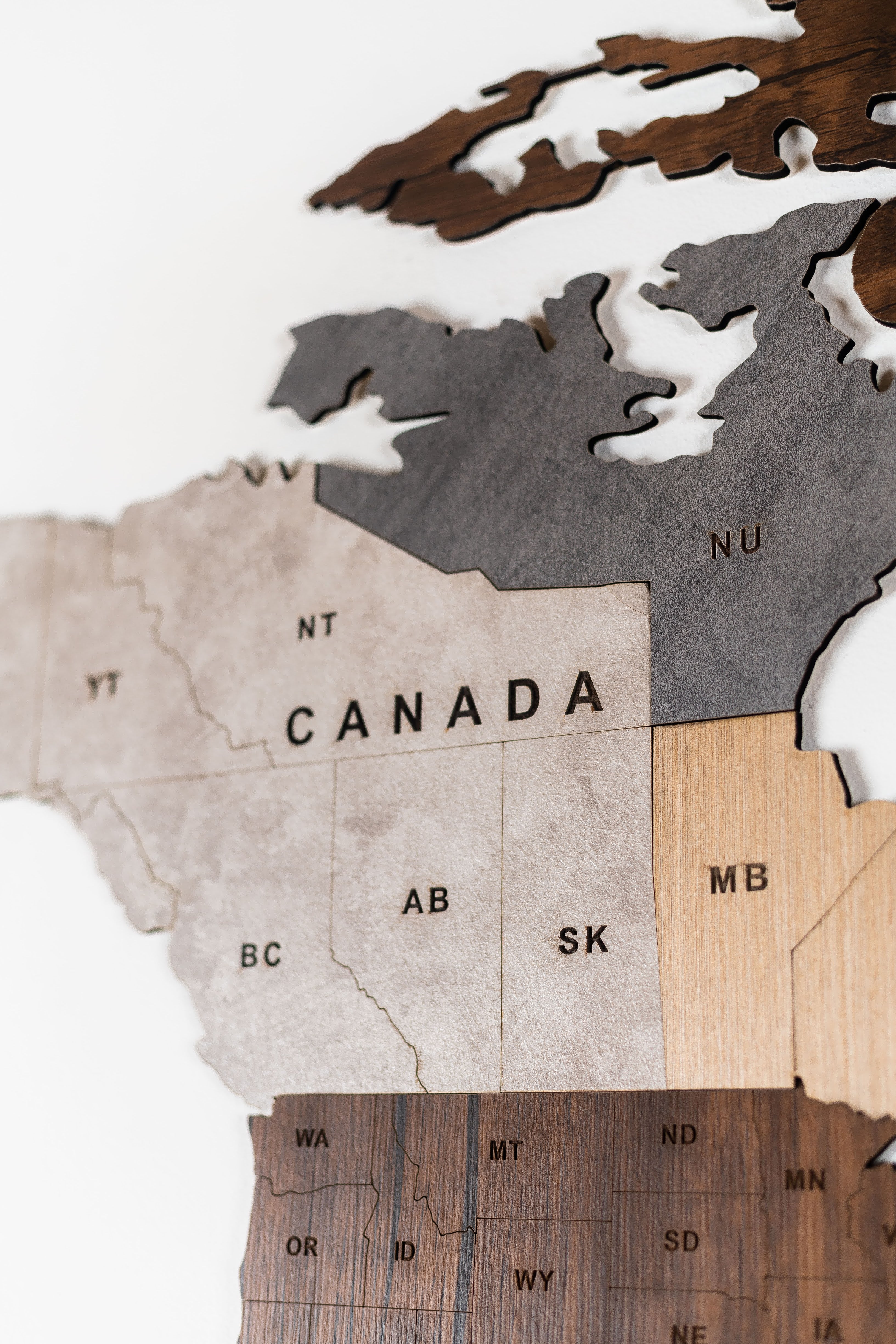 Wooden World Map - Multiple Sizes