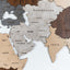 Wooden World Map Wall Art 120cm
