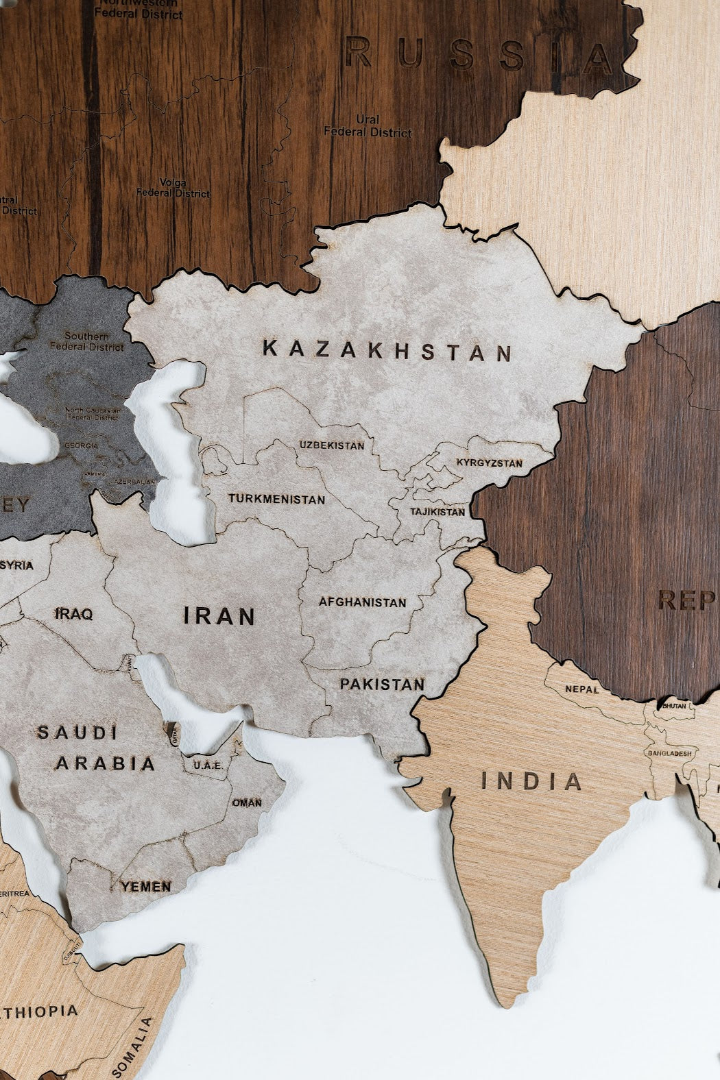 Wooden World Map - Multiple Sizes