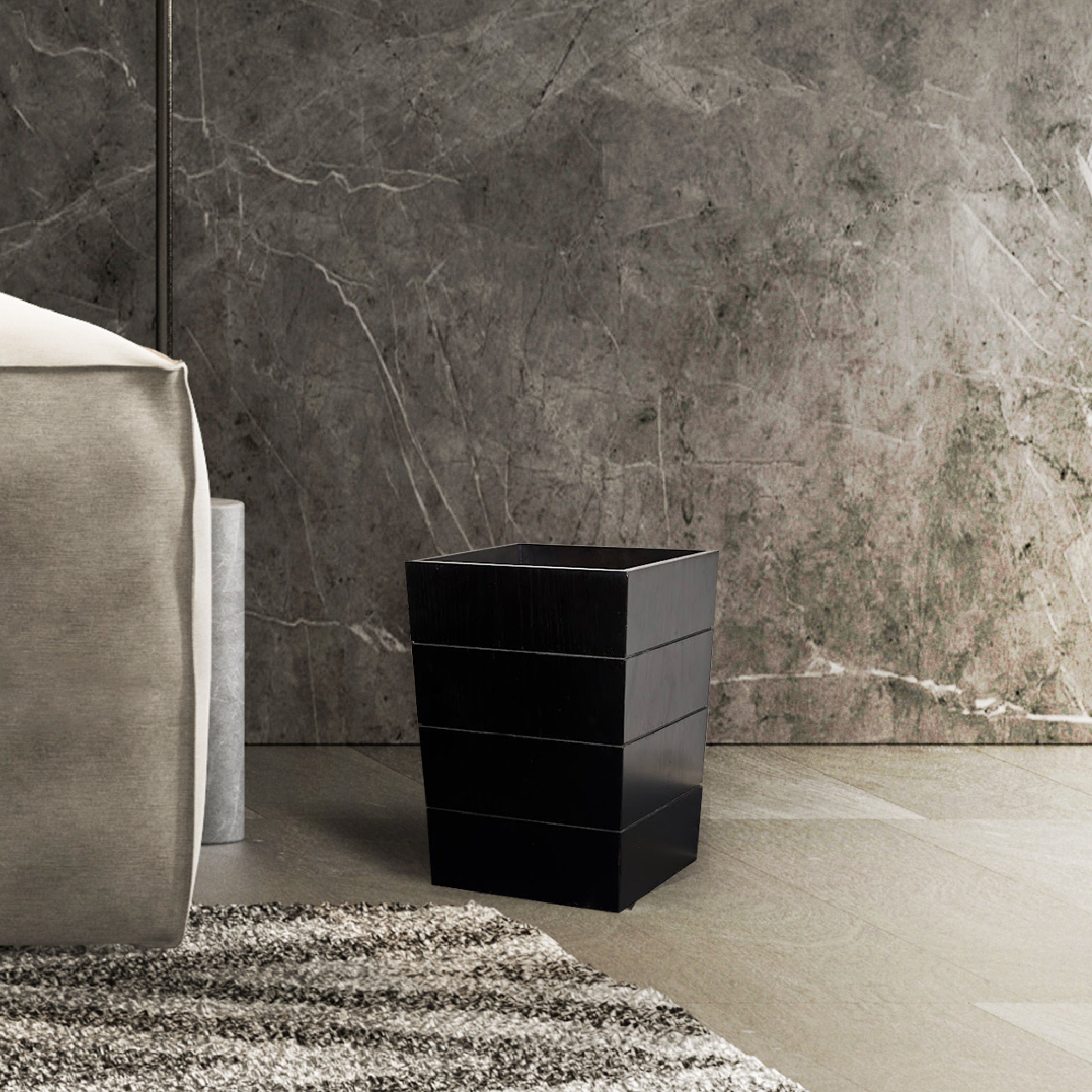 Modern Wooden Trash Bin