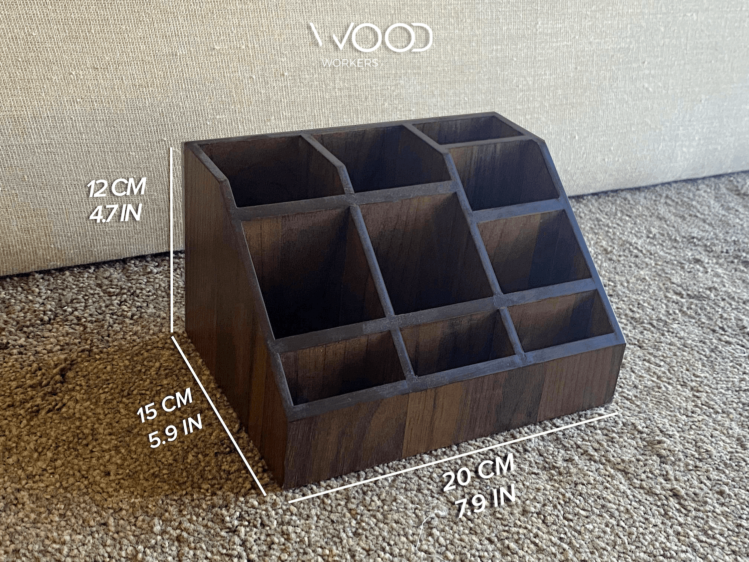Multipurpose Wooden Organizer - Solid black