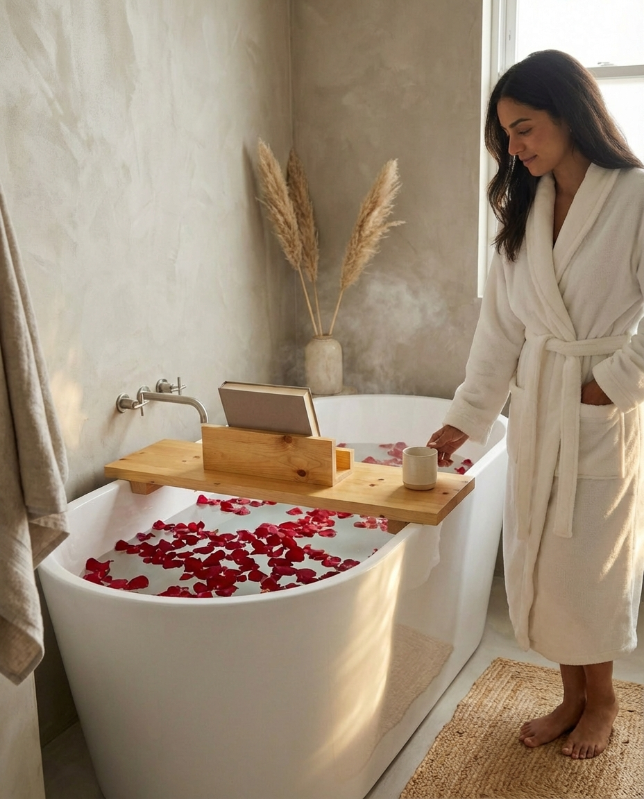 Wooden Bathtub Tray - pine