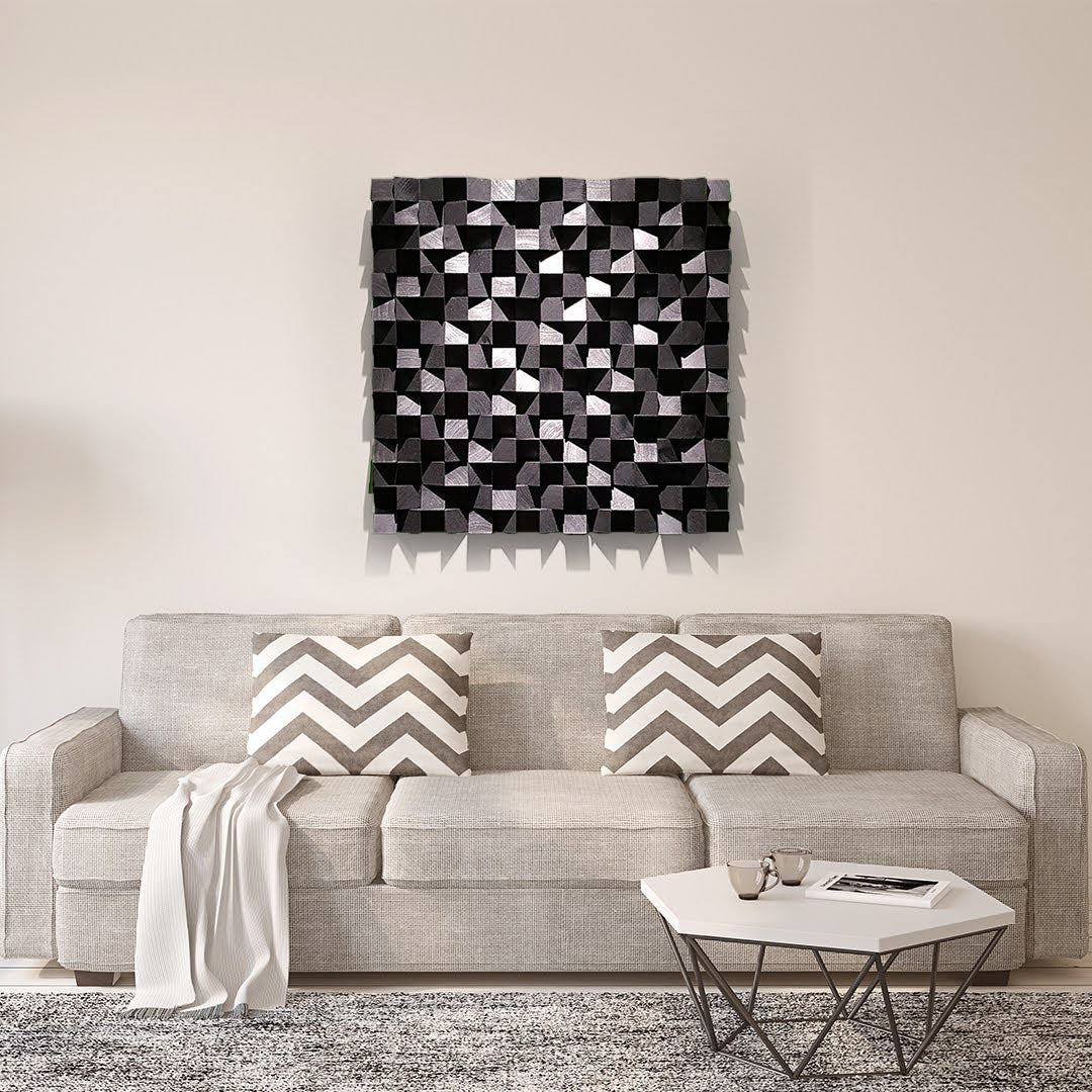 Black Wood Wall Decor by Woodeometry