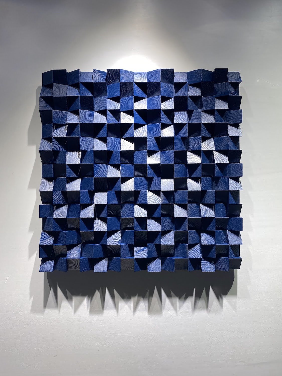 Blue Acoustic Sound Diffuser by Woodeometry