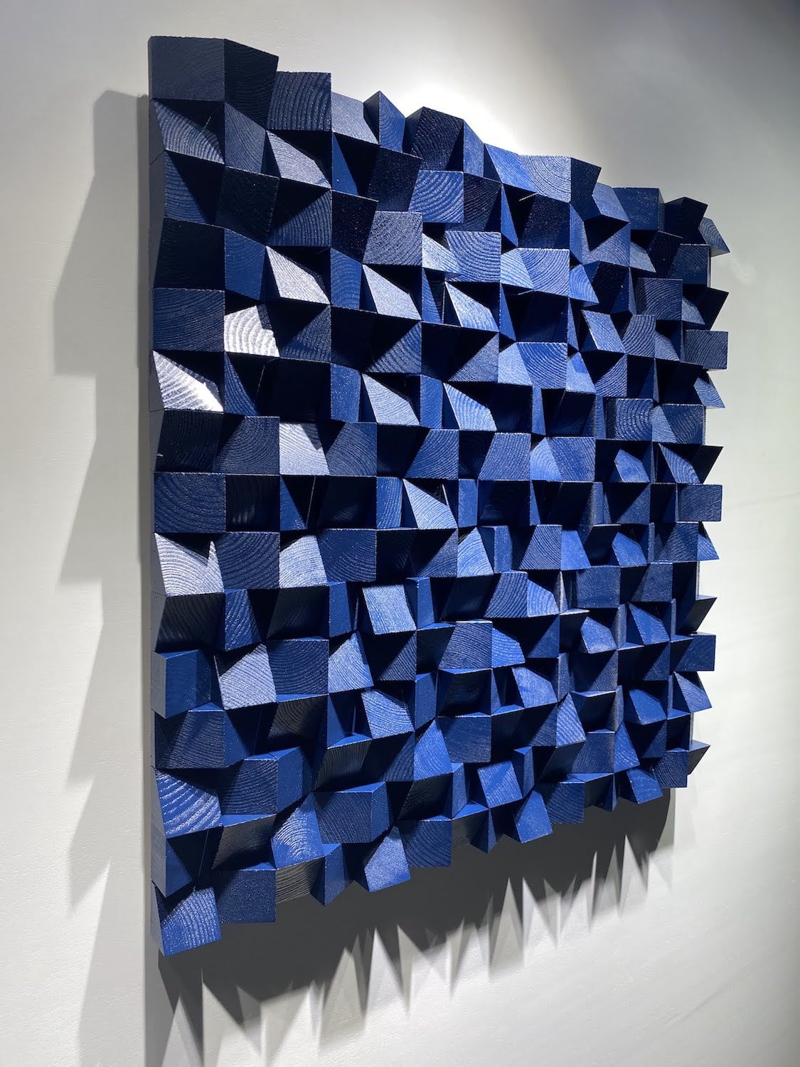 Blue Acoustic Sound Diffuser by Woodeometry