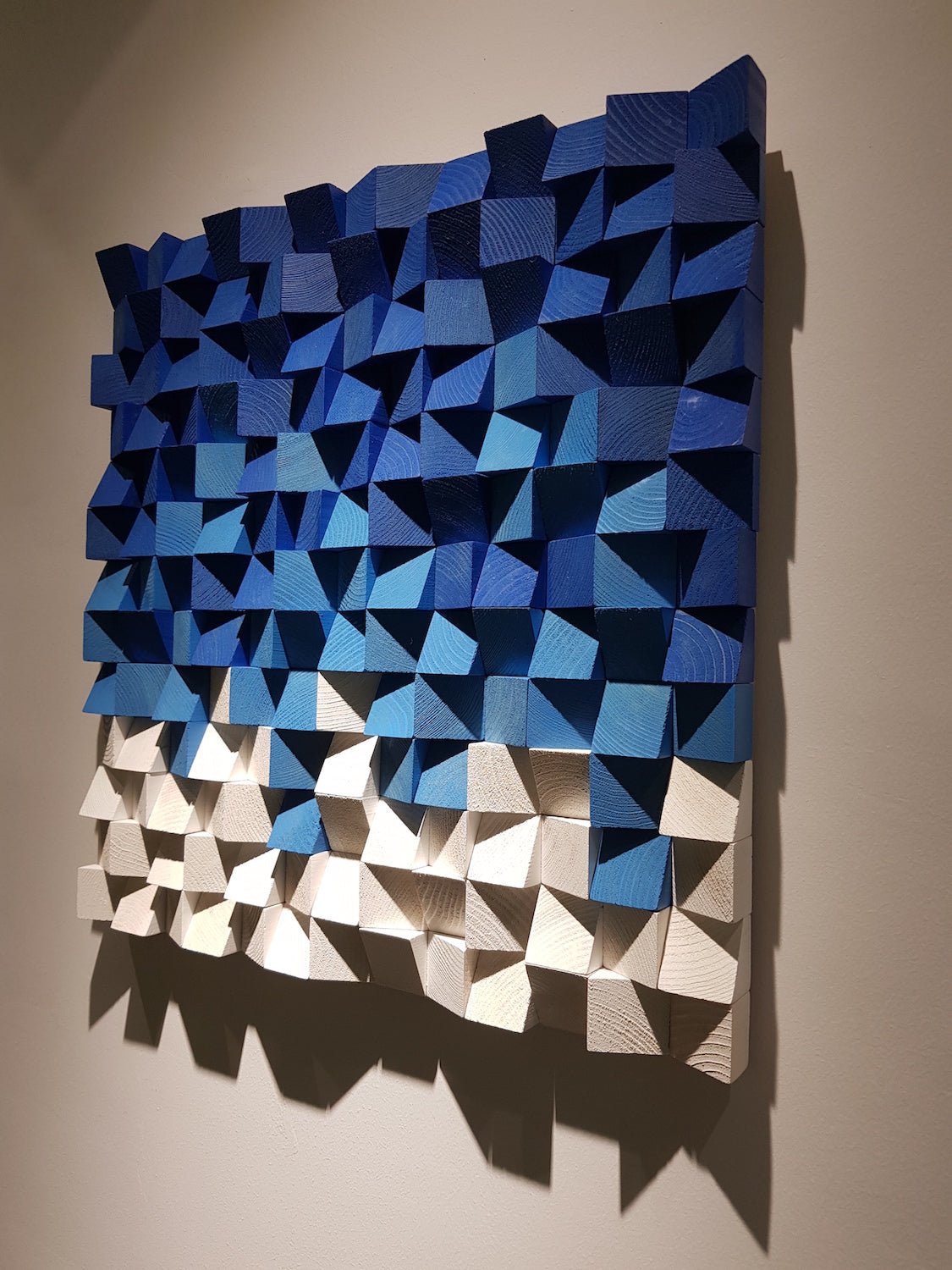 Blue And White Wood Decor by Woodeometry