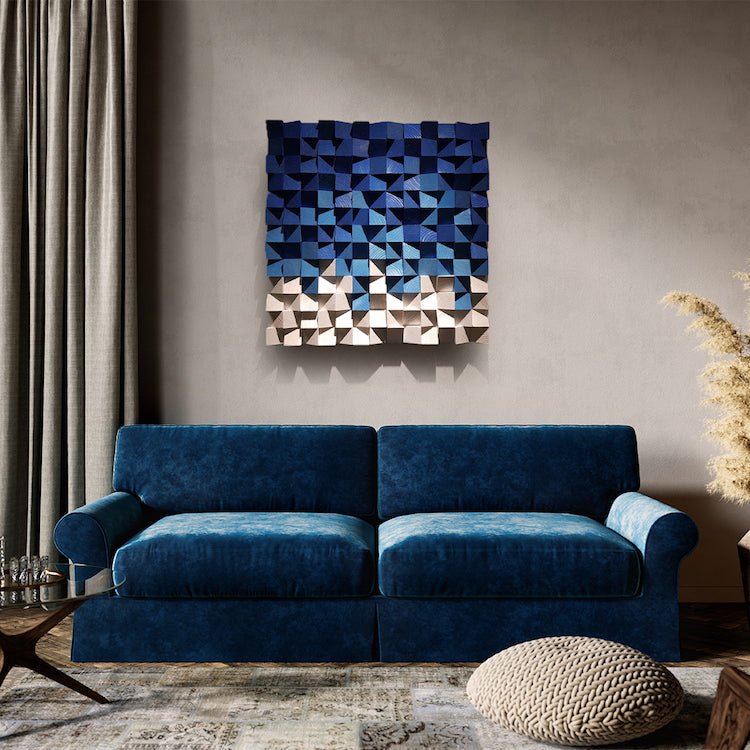 Blue And White Wood Decor by Woodeometry