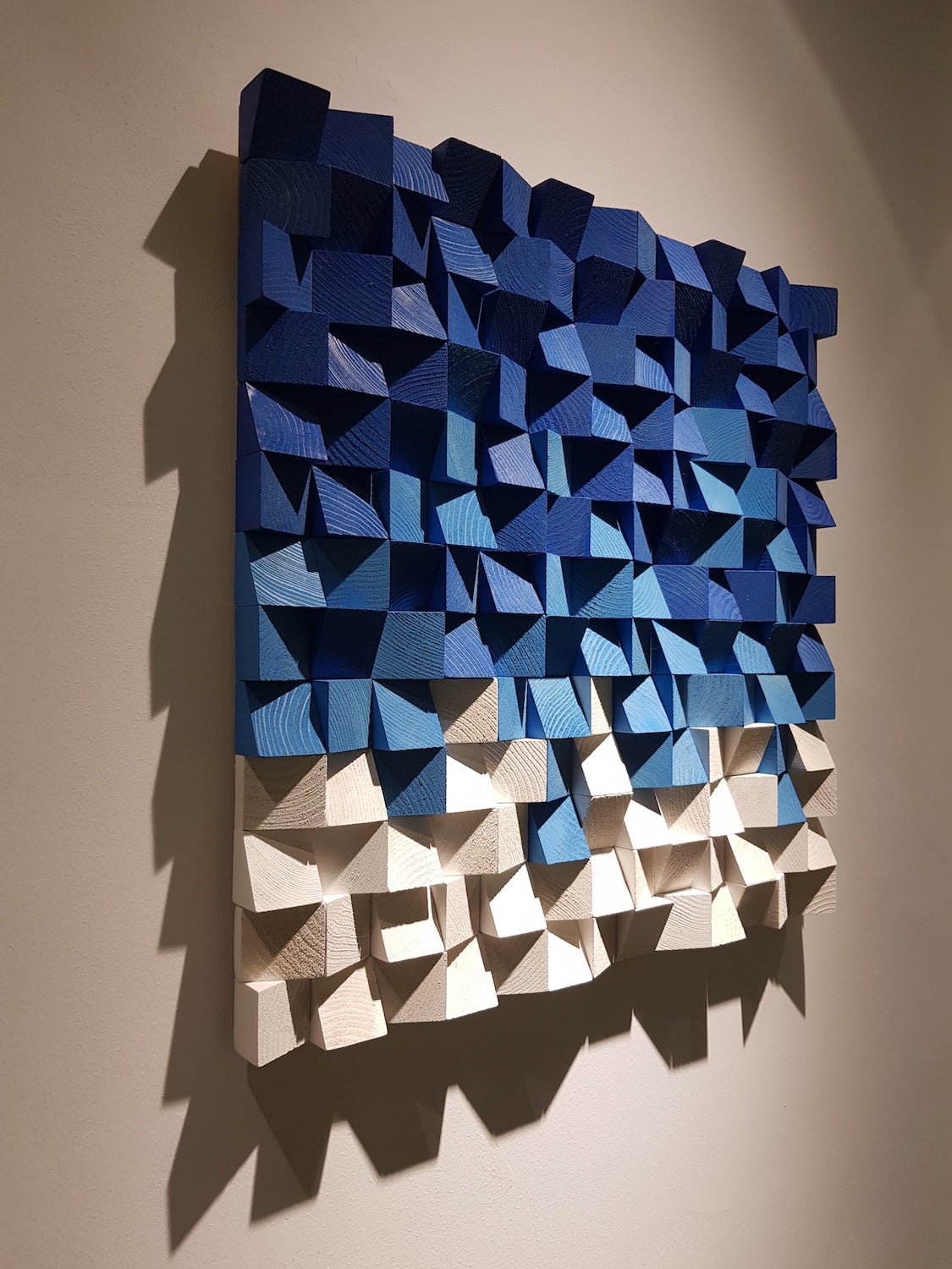 Blue And White Wood Decor by Woodeometry