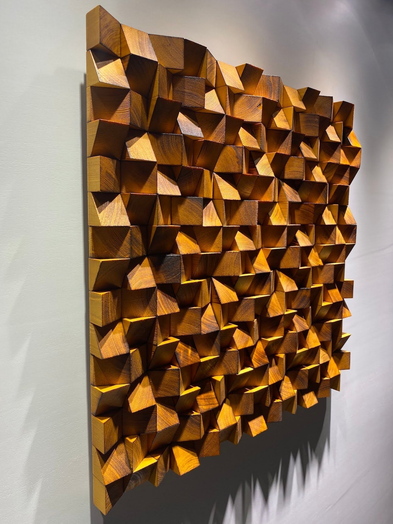 Burnt Wood Acoustic Sound Diffuser by Woodeometry