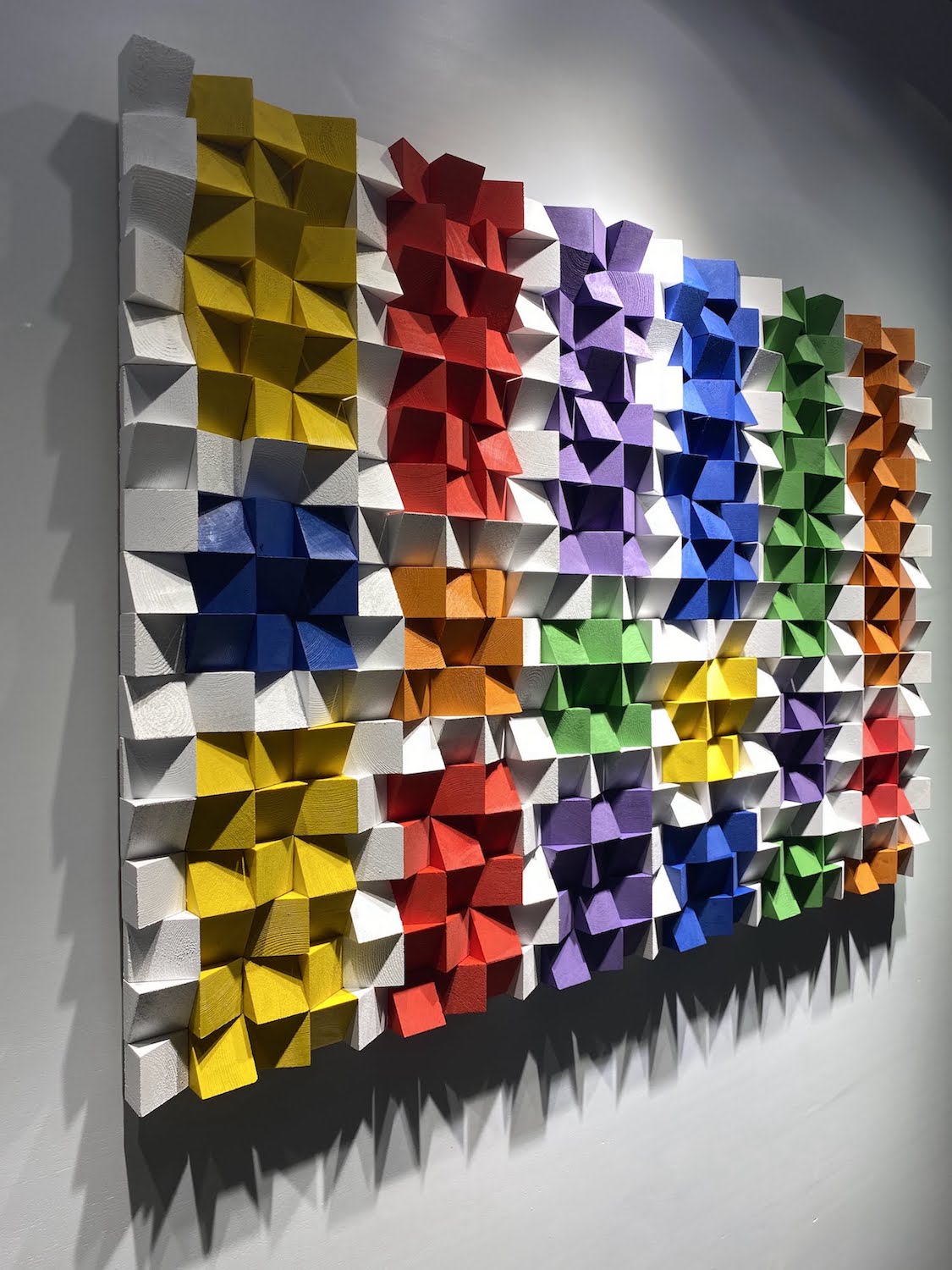Colorful Wood Wall Panel by Woodeometry